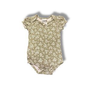 **NWOT**Floral Baby Onesie in Olive and White